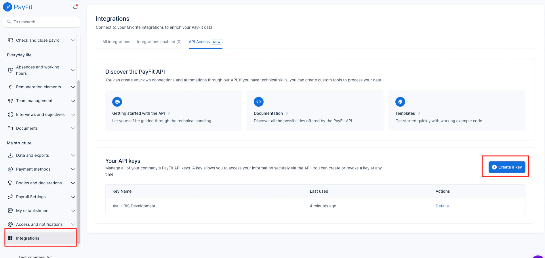 Navigate to API Keys