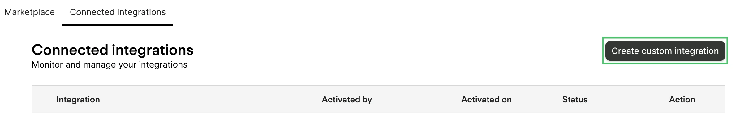 Create Custom Integration