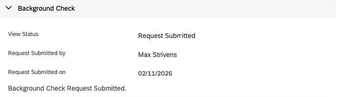 Background Check Request portlet