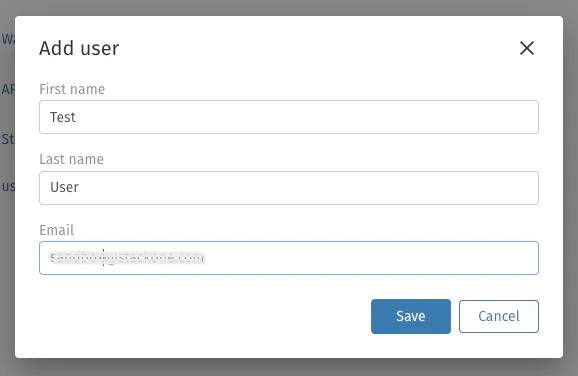 Enter user details and save