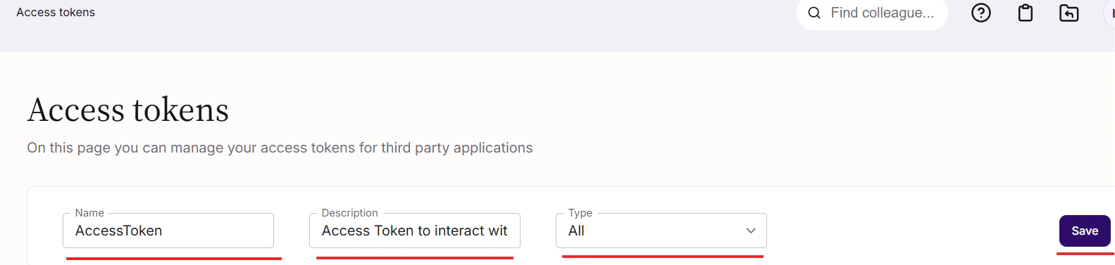 Create New Access Token
