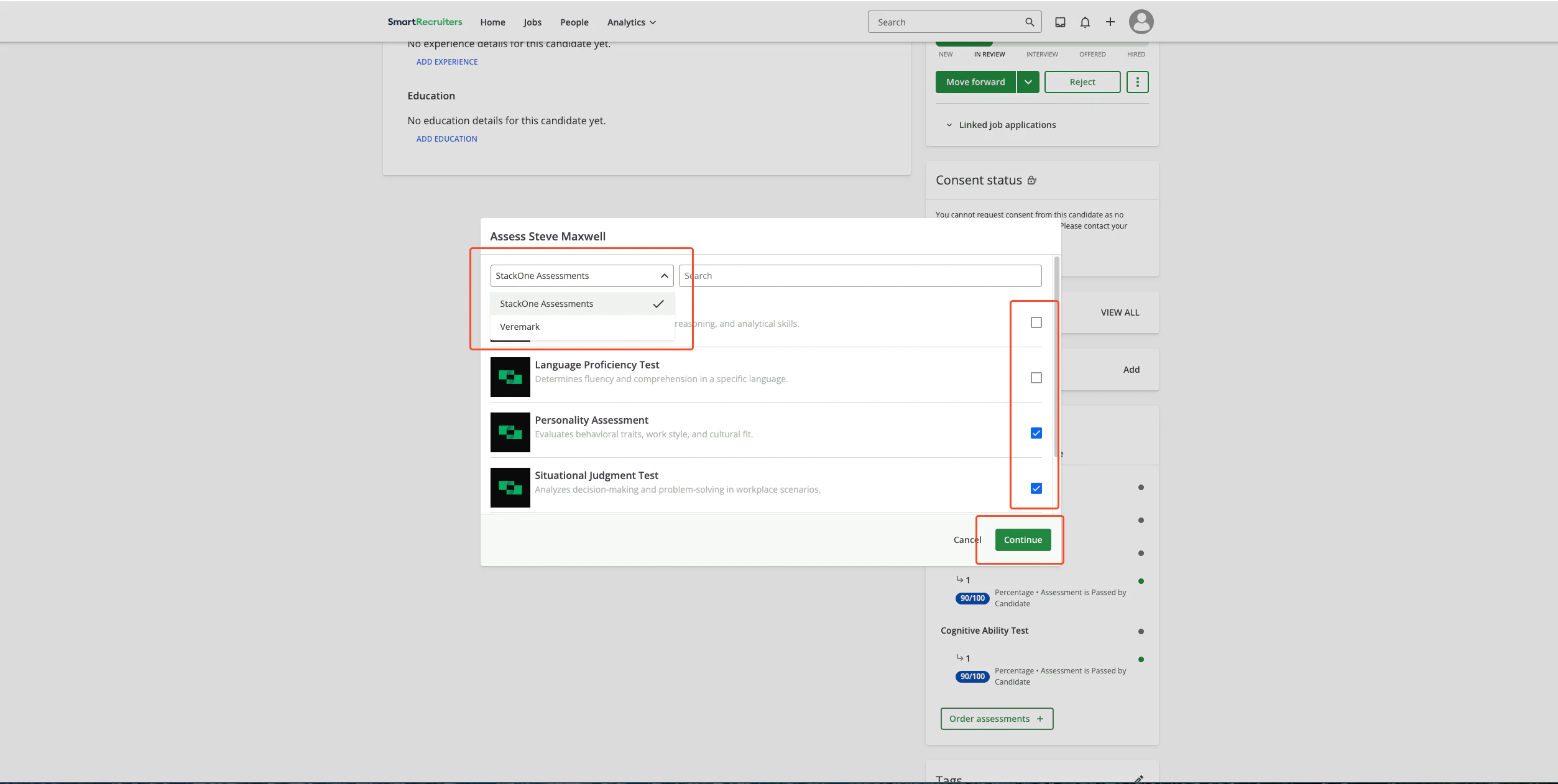 Package Selection Form