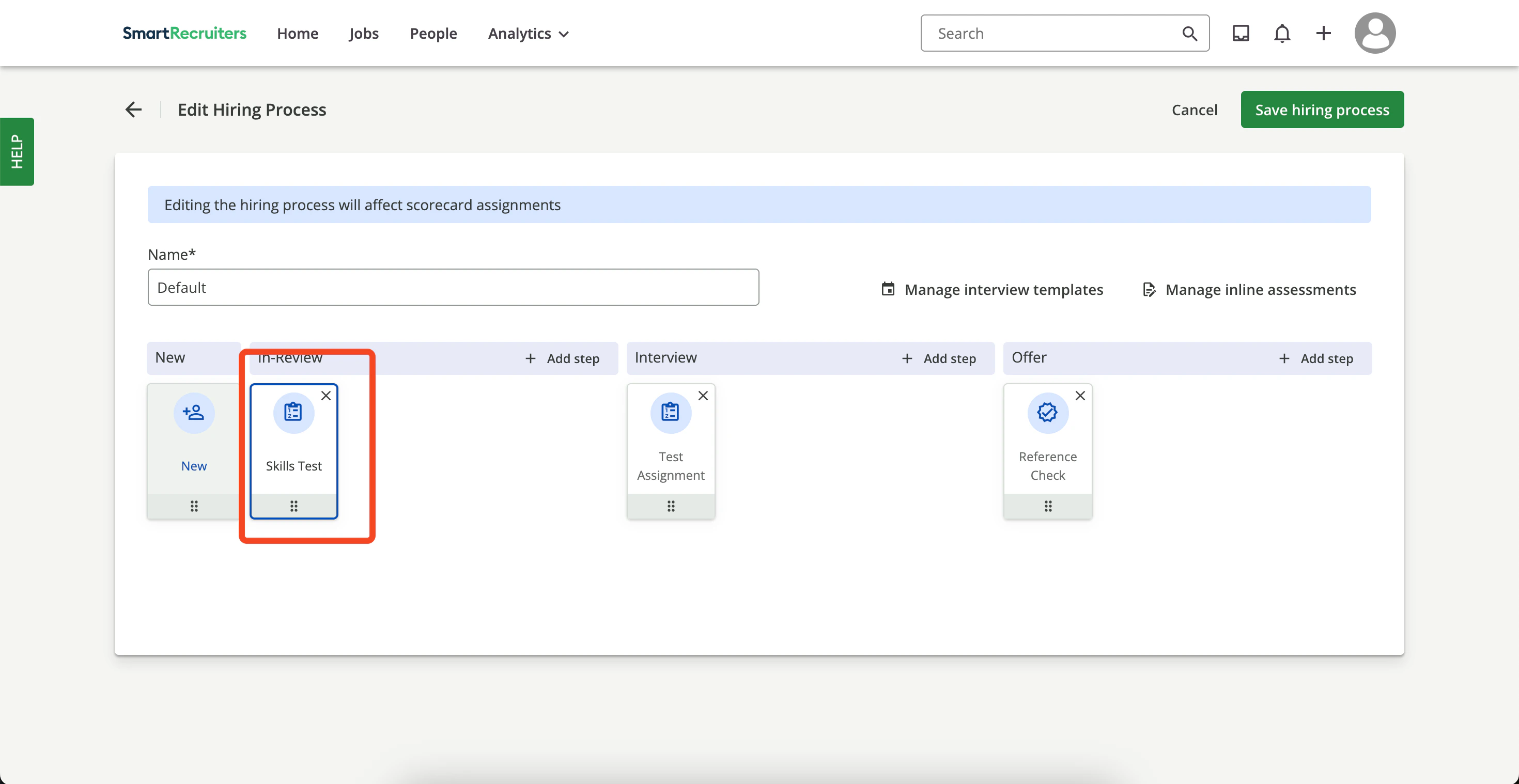 Skills Test Step Added