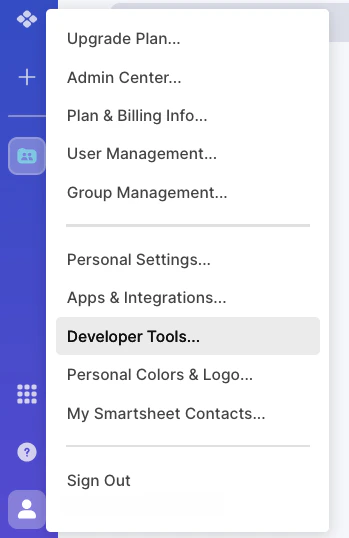 Navigate to Developer Tools