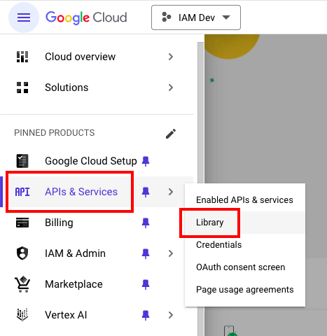 Navigate to the API Library