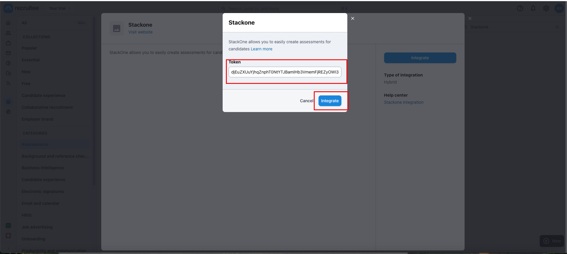 Edit/View Assessment/Background check Status ID