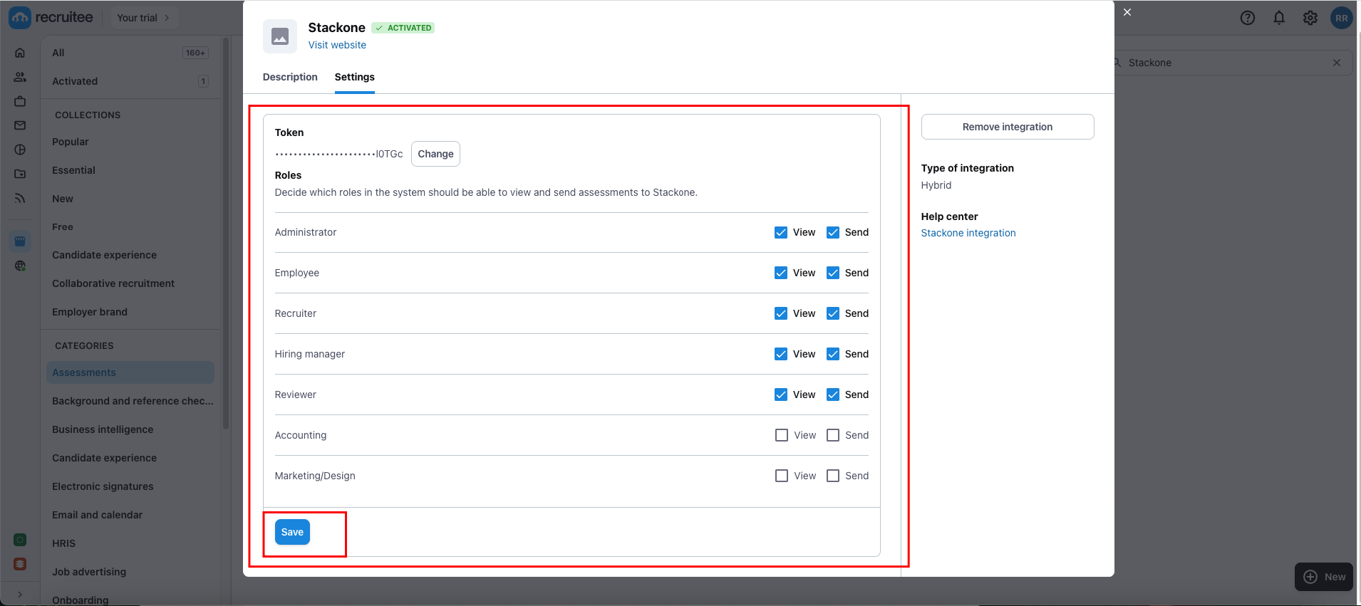 Edit/View Assessment/Background check Status ID
