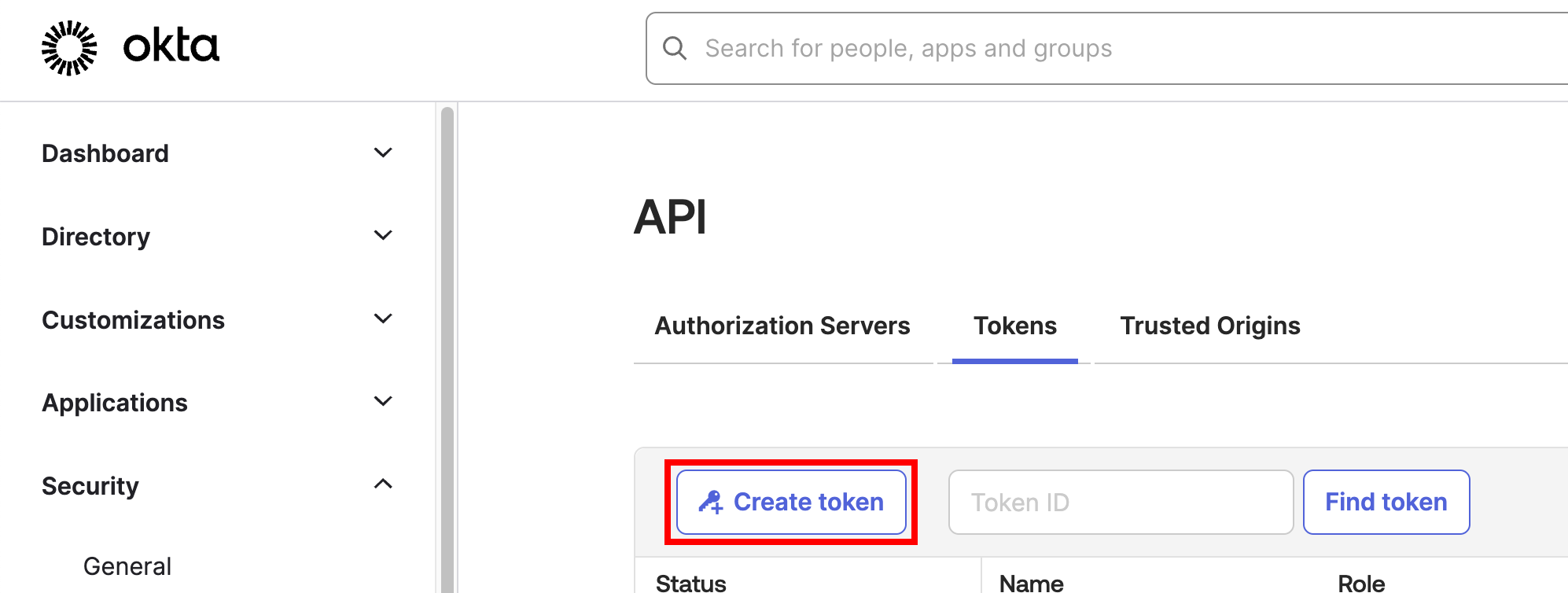 Create a new API Token