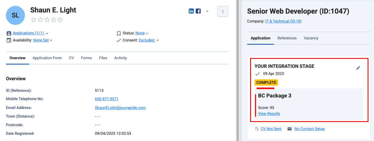 check the updated result of the background check