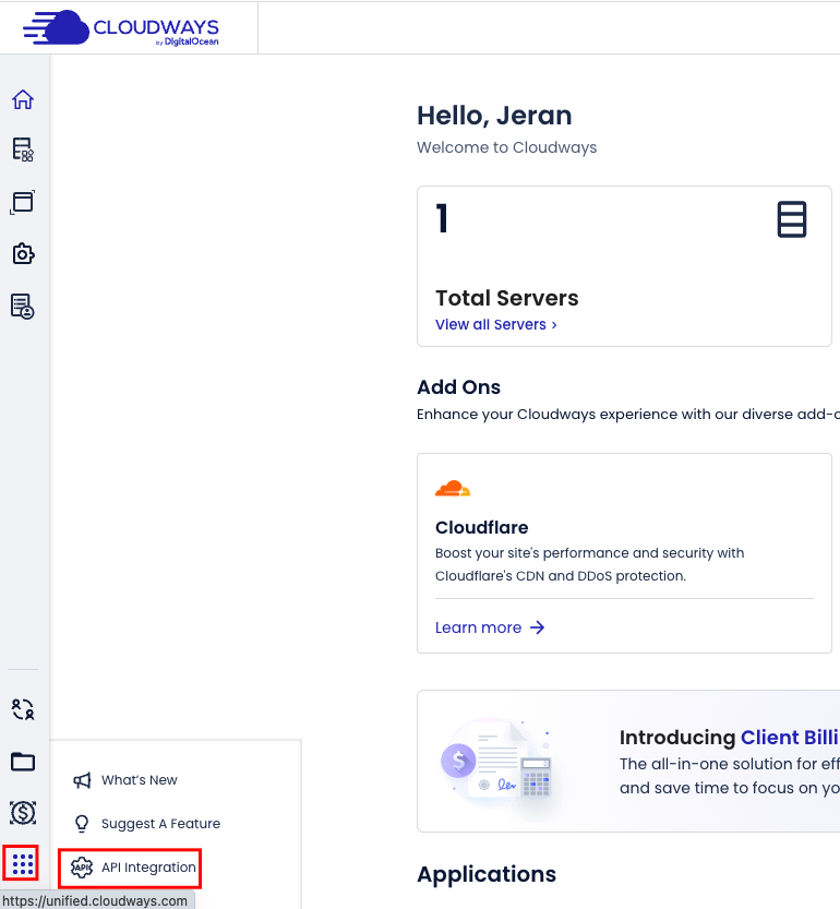 Navigate to API Integration