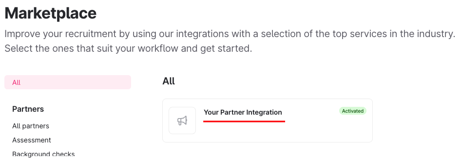 From Marketplace page