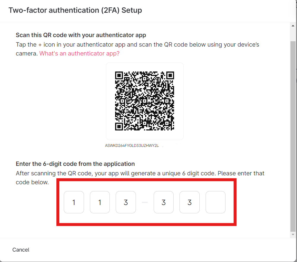 Authenticator Code