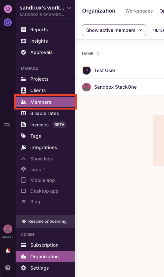 Organization Members