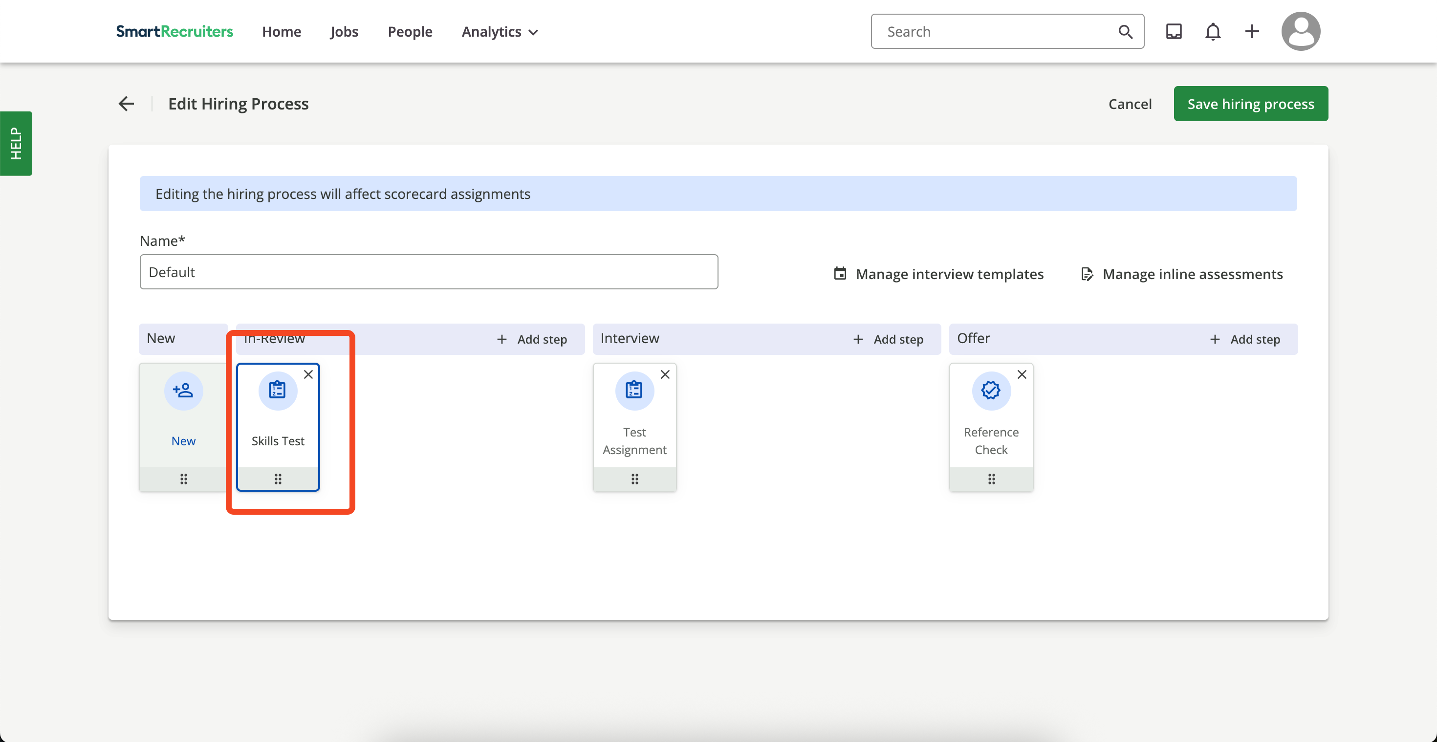 Skills Test Step Added