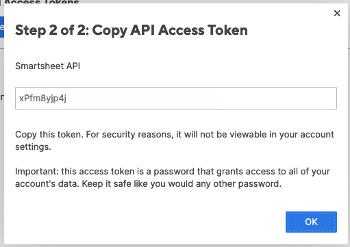 Copy your Access Token