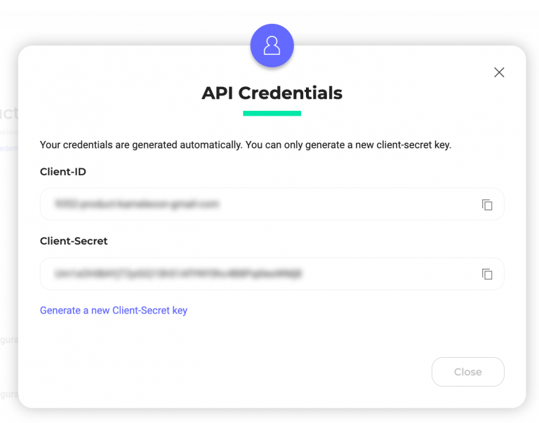 Copy your Client ID and Client Secret
