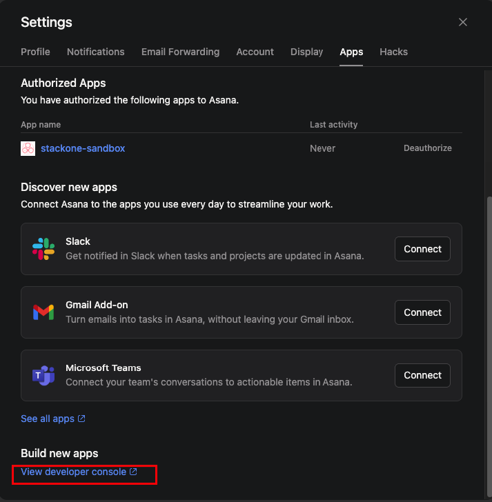 Profile Settings