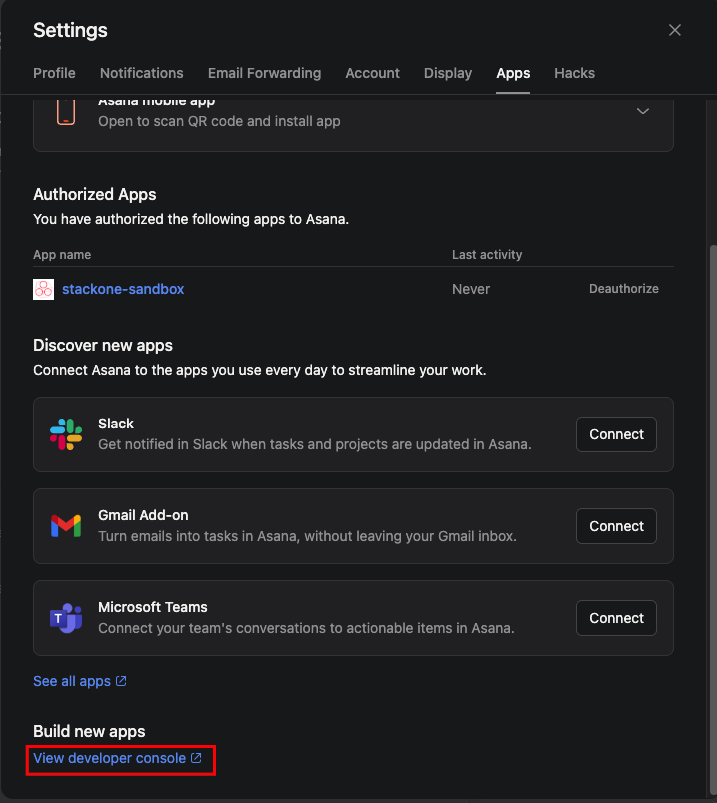 Profile Settings