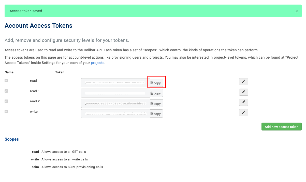 Copy Access Token