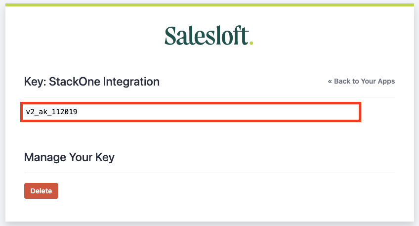 Copy API Key
