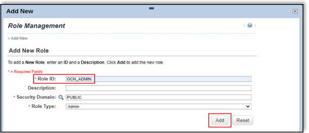 Add Ocn Admin