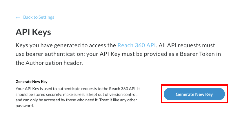 Create New API Key