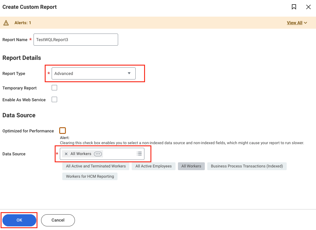 Create Custom Report details