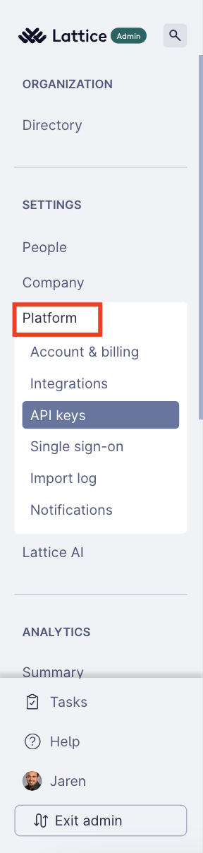 API keys