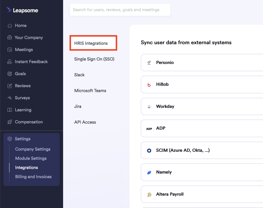 HRIS Integrations