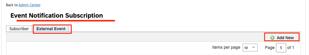 Add New external event