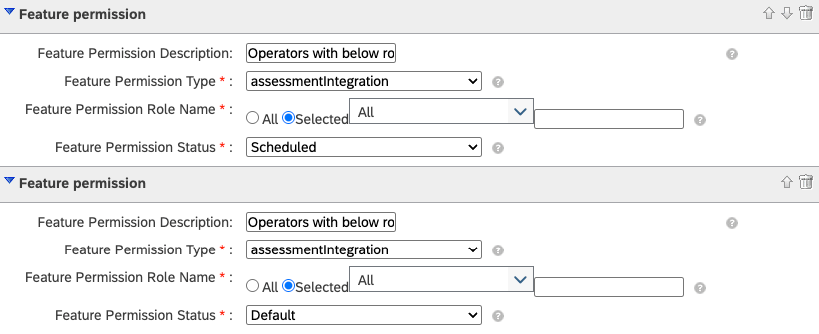 Add feature permission from the JR template