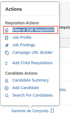 Go to Actions menu