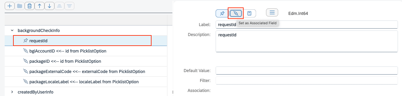 Open Modal to select association