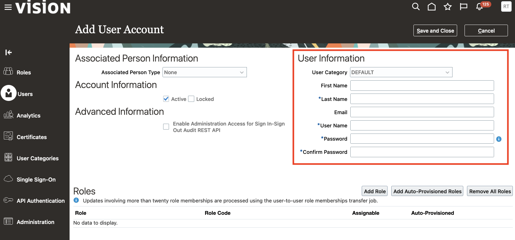User Information