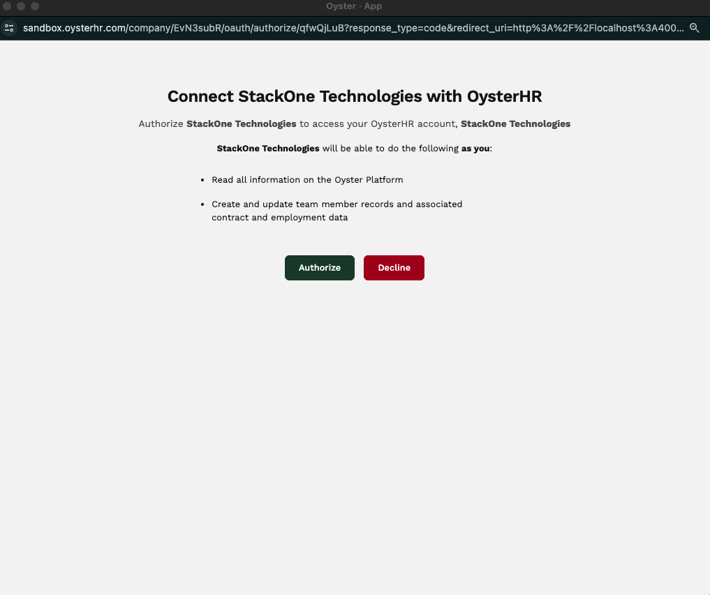 Authorize Request