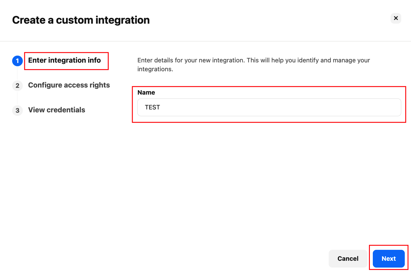 Custom Integration Name