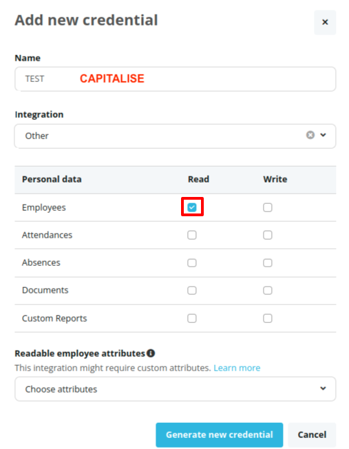 Select Permissions