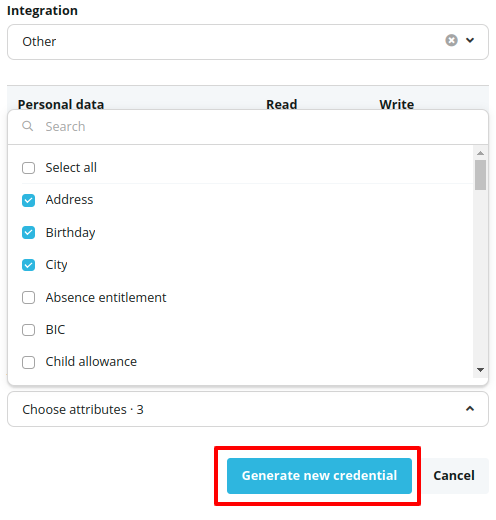 Choose Attributes