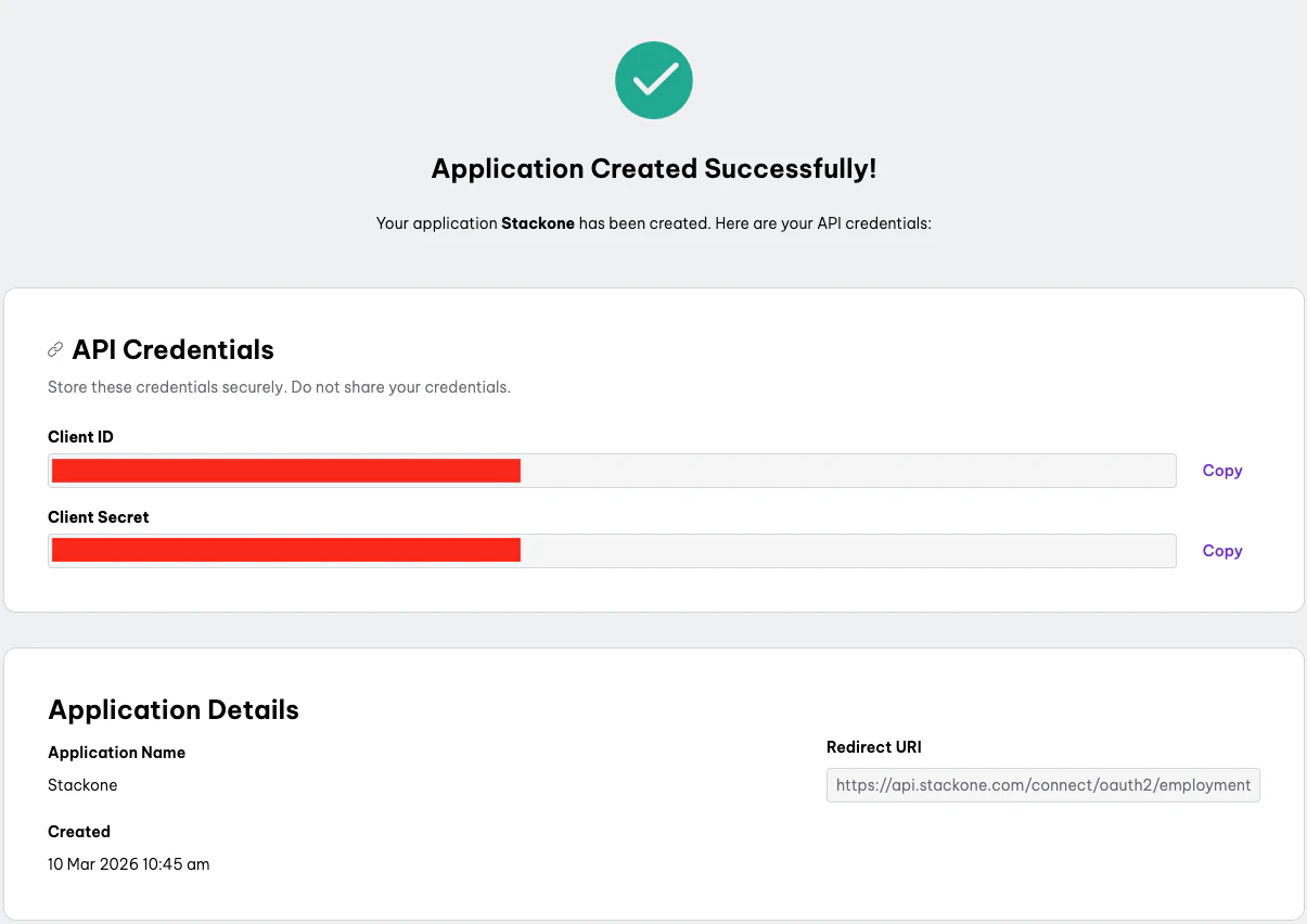 Copy your Client ID and Client Secret