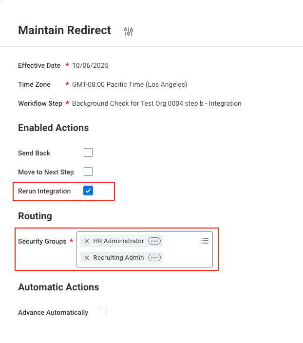 Maintain Redirect Page