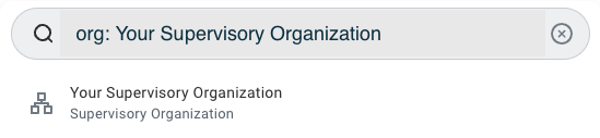 View Supervisory Organization