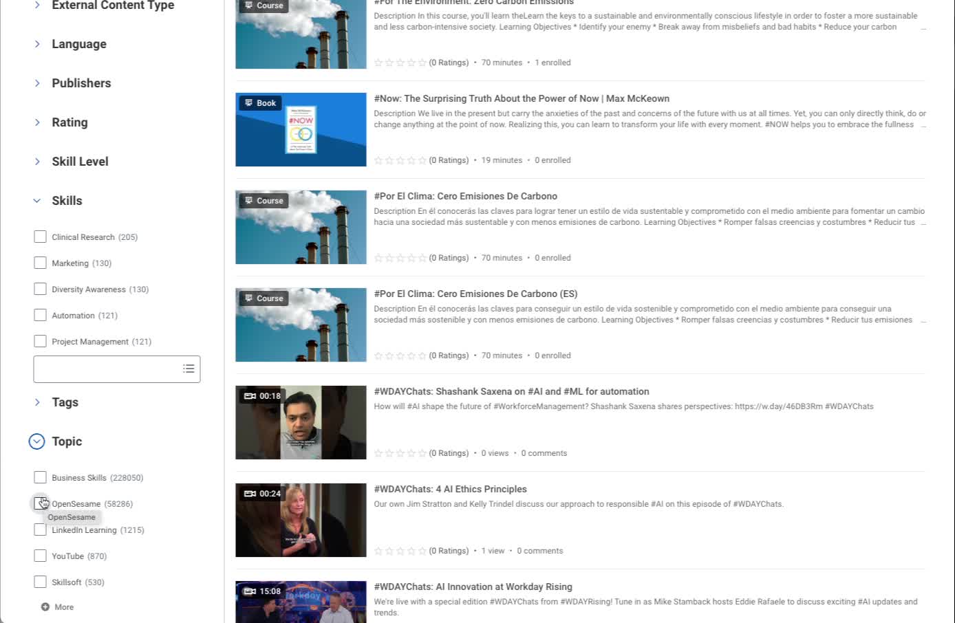 Content discovery page
