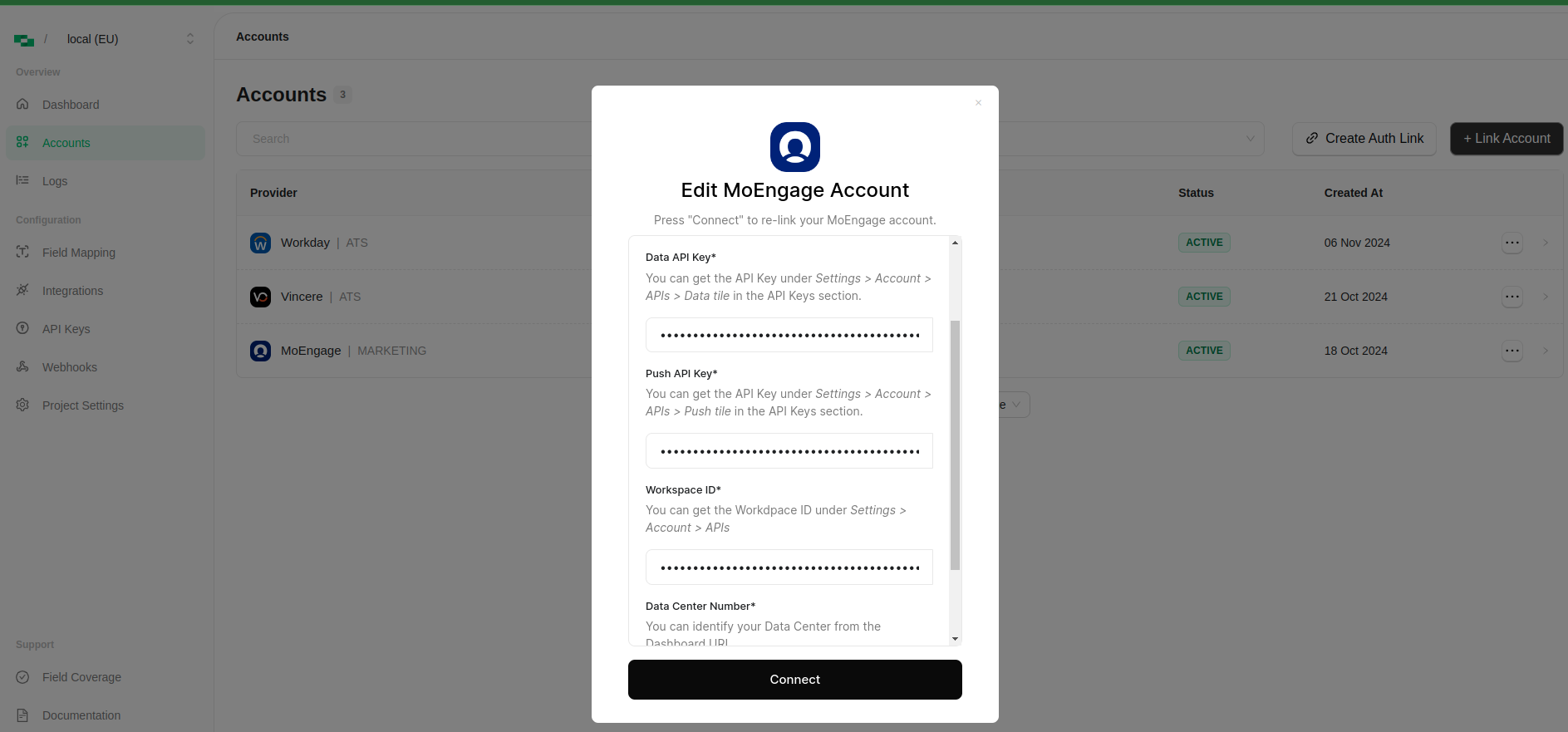 Enter Credentials