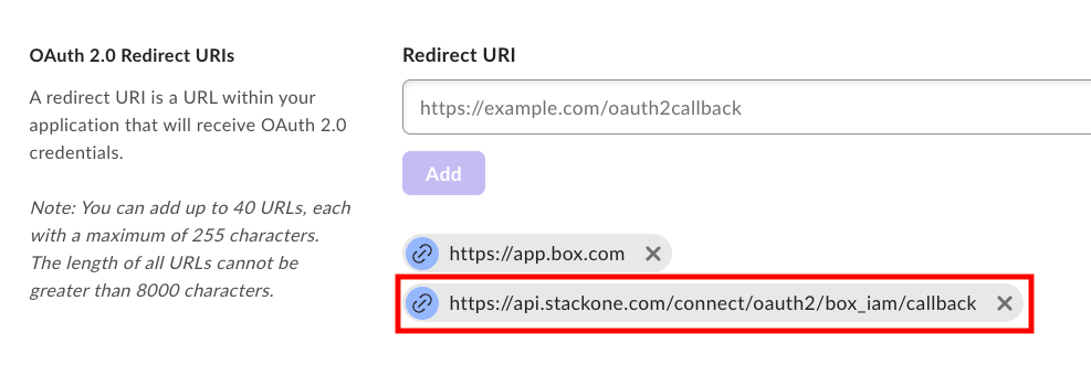 Add a Redirect URI