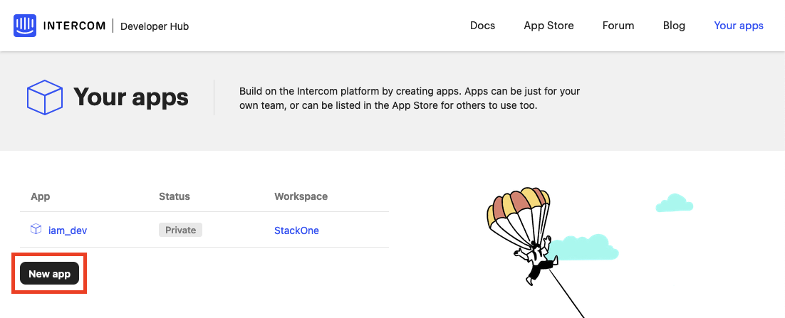 New App Button