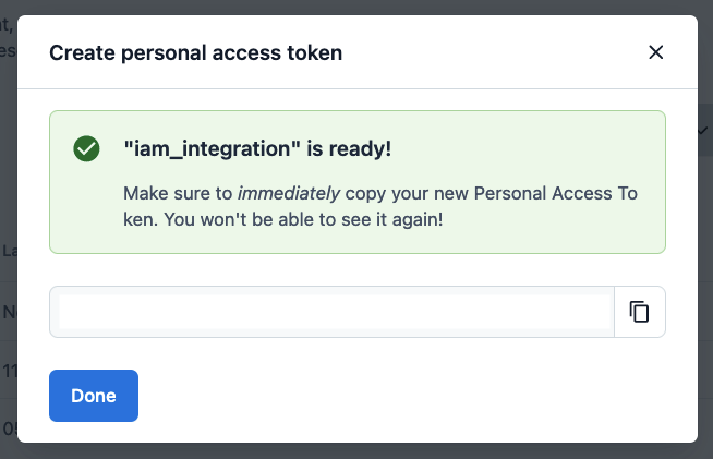 Copy API Token