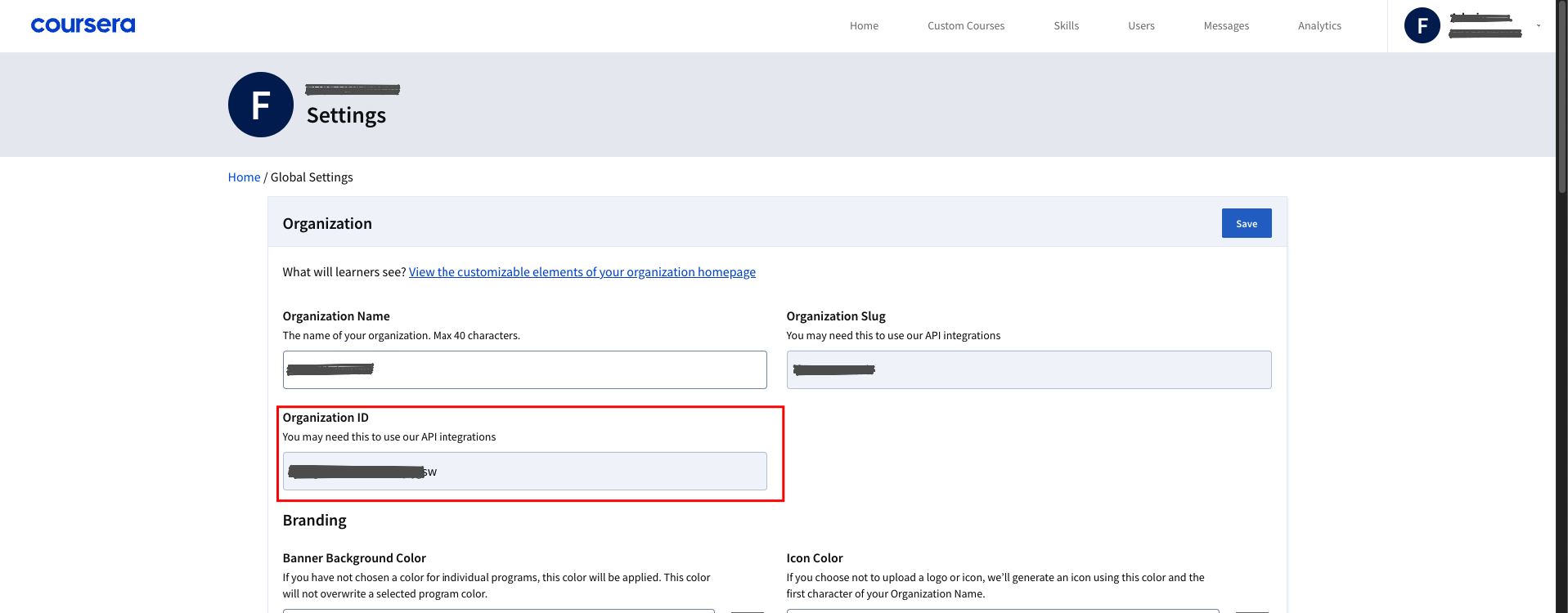Admin dropdown