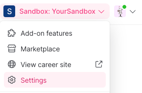 navigate to settings