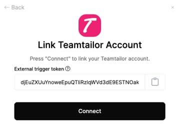 Teamtailor User view of External-trigger