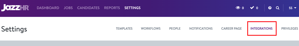 Integrations Tab